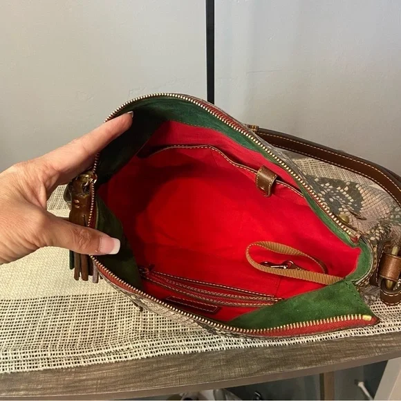 DOONEY & BOURKE / Python Reptile Metallic Hobo Shoulder Bag - Picture 9 of 16